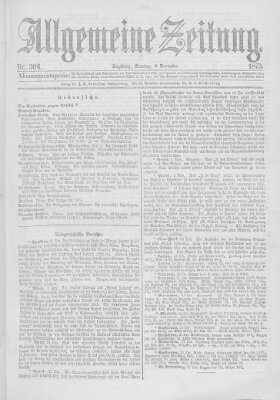 Allgemeine Zeitung Sonntag 2. November 1873