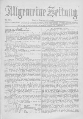 Allgemeine Zeitung Donnerstag 20. November 1873