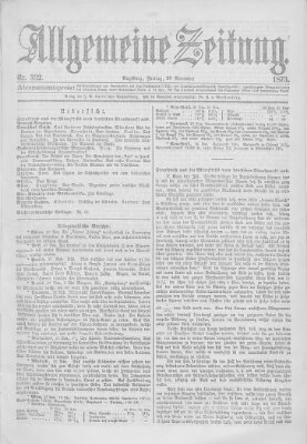 Allgemeine Zeitung Freitag 28. November 1873