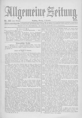 Allgemeine Zeitung Montag 8. Dezember 1873