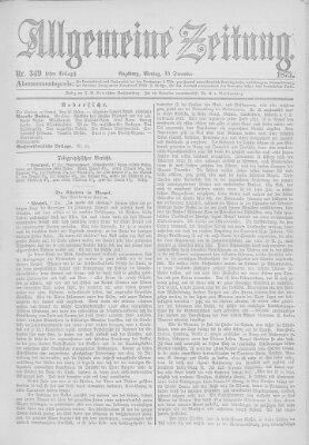 Allgemeine Zeitung Montag 15. Dezember 1873