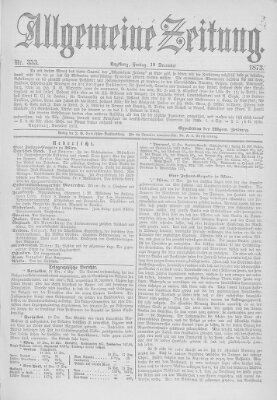 Allgemeine Zeitung Freitag 19. Dezember 1873