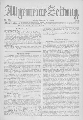 Allgemeine Zeitung Samstag 20. Dezember 1873