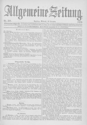 Allgemeine Zeitung Mittwoch 24. Dezember 1873