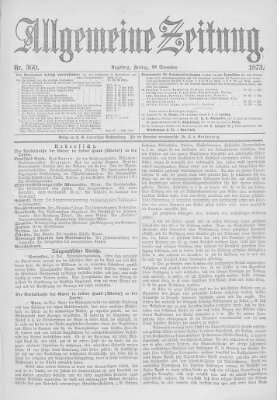 Allgemeine Zeitung Freitag 26. Dezember 1873