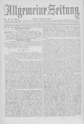 Allgemeine Zeitung Sonntag 2. Januar 1876