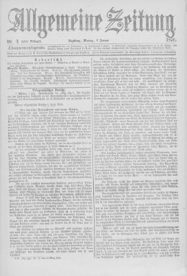 Allgemeine Zeitung Montag 3. Januar 1876