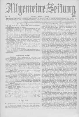 Allgemeine Zeitung Mittwoch 5. Januar 1876