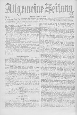 Allgemeine Zeitung Freitag 7. Januar 1876