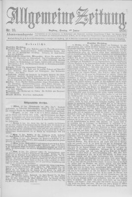 Allgemeine Zeitung Sonntag 23. Januar 1876