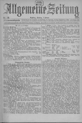 Allgemeine Zeitung Dienstag 1. Februar 1876