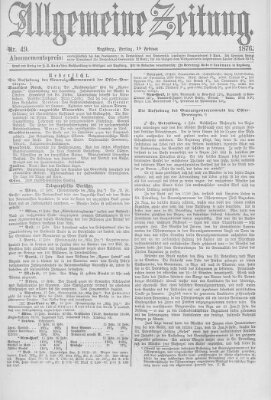 Allgemeine Zeitung Freitag 18. Februar 1876