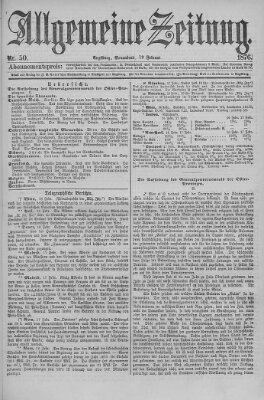 Allgemeine Zeitung Samstag 19. Februar 1876