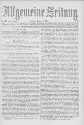 Allgemeine Zeitung Montag 13. März 1876