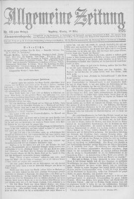 Allgemeine Zeitung Montag 20. März 1876