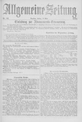 Allgemeine Zeitung Freitag 24. März 1876