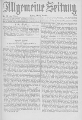 Allgemeine Zeitung Montag 27. März 1876