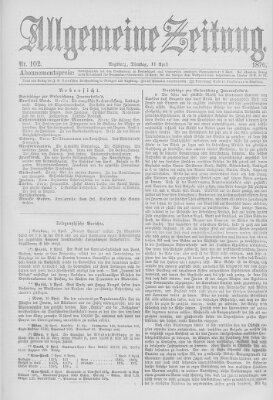 Allgemeine Zeitung Dienstag 11. April 1876