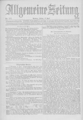 Allgemeine Zeitung Freitag 21. April 1876