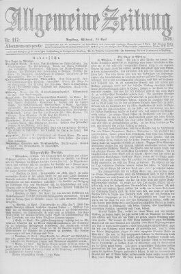 Allgemeine Zeitung Mittwoch 26. April 1876