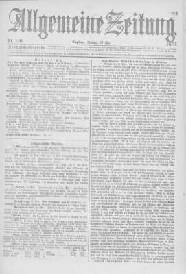 Allgemeine Zeitung Freitag 19. Mai 1876