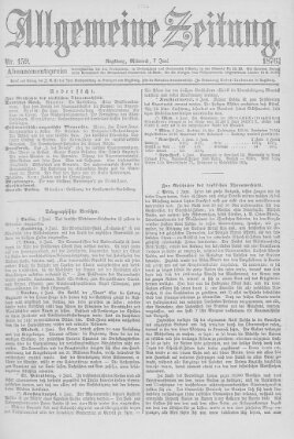 Allgemeine Zeitung Mittwoch 7. Juni 1876