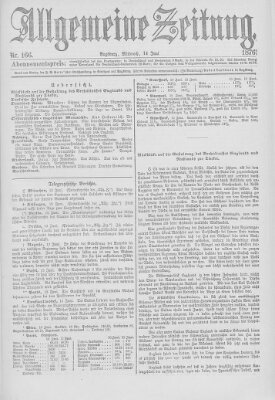 Allgemeine Zeitung Mittwoch 14. Juni 1876