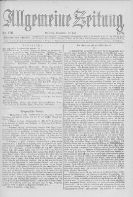 Allgemeine Zeitung Samstag 24. Juni 1876