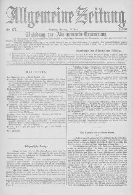 Allgemeine Zeitung Sonntag 25. Juni 1876