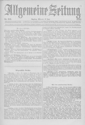 Allgemeine Zeitung Mittwoch 28. Juni 1876