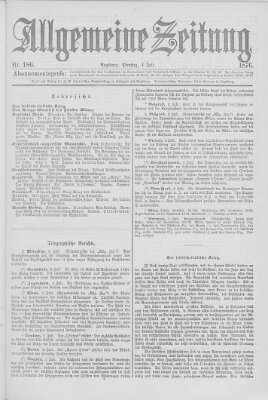 Allgemeine Zeitung Dienstag 4. Juli 1876