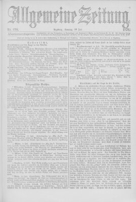 Allgemeine Zeitung Sonntag 16. Juli 1876