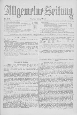 Allgemeine Zeitung Freitag 21. Juli 1876