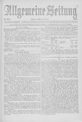 Allgemeine Zeitung Mittwoch 26. Juli 1876