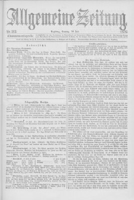 Allgemeine Zeitung Sonntag 30. Juli 1876