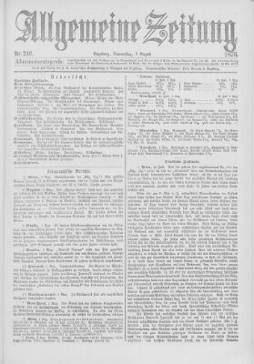 Allgemeine Zeitung Donnerstag 3. August 1876