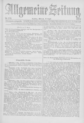 Allgemeine Zeitung Mittwoch 16. August 1876