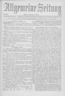 Allgemeine Zeitung Samstag 26. August 1876