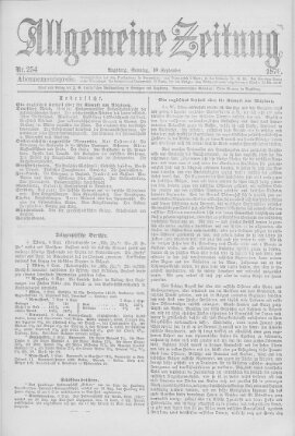 Allgemeine Zeitung Sonntag 10. September 1876