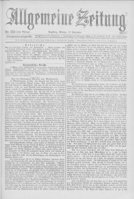 Allgemeine Zeitung Montag 11. September 1876