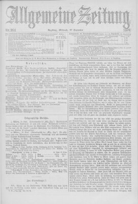 Allgemeine Zeitung Mittwoch 20. September 1876