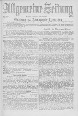 Allgemeine Zeitung Samstag 23. September 1876