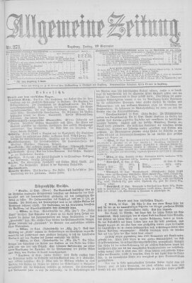 Allgemeine Zeitung Freitag 29. September 1876