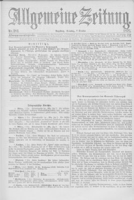 Allgemeine Zeitung Sonntag 8. Oktober 1876