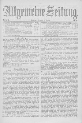 Allgemeine Zeitung Mittwoch 11. Oktober 1876