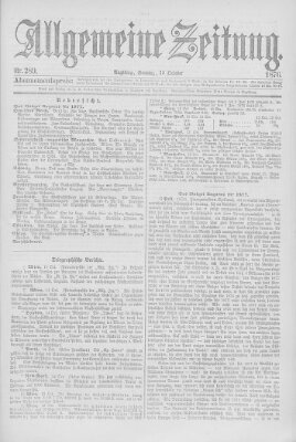 Allgemeine Zeitung Sonntag 15. Oktober 1876