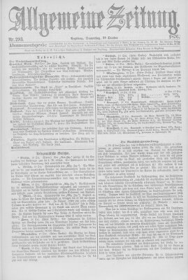 Allgemeine Zeitung Donnerstag 19. Oktober 1876