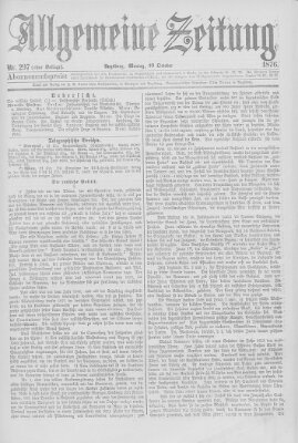 Allgemeine Zeitung Montag 23. Oktober 1876