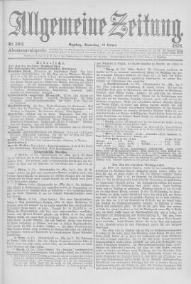 Allgemeine Zeitung Donnerstag 26. Oktober 1876