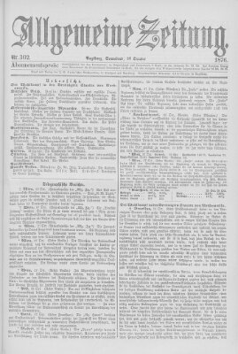 Allgemeine Zeitung Samstag 28. Oktober 1876